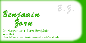 benjamin zorn business card